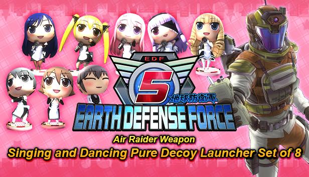 EARTH DEFENSE FORCE 5 - Air Raider Weapon Singing and Dancing Pure Decoy Launcher Set of 8